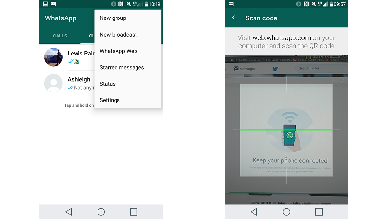WhatsApp - авторизация через мобильное приложение