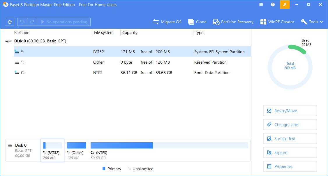 EaseUS Partition Master Free 